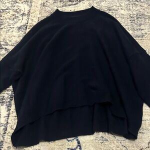 360 Cashmere Classic Black Sweater Poncho